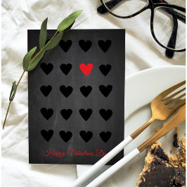Happy Valentines Day Hearts Black and Red Gift Feestdagenkaart