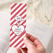 Happy Valentine's Day Hearts Chalk Stripes