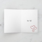 Happy Valentine's Day Hearts Chalk Stripes Folded Feestdagen Kaart (Binnen)