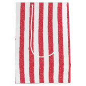 Happy Valentine's Day Hearts Chalk Stripes Medium Cadeauzakje (Achterkant)