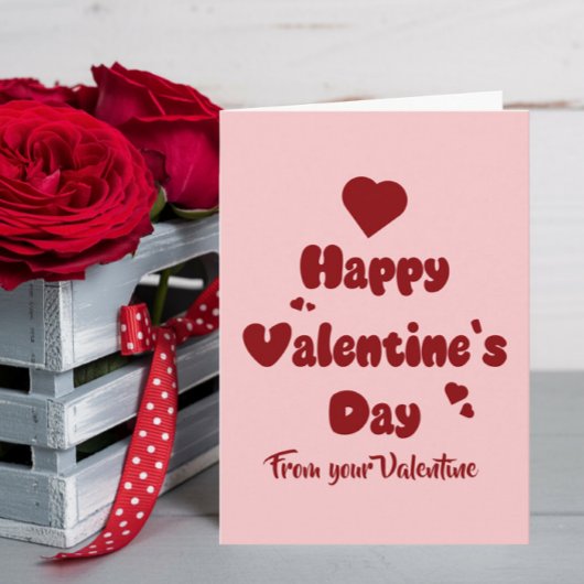 Happy Valentine's Day Hearts Cute Feestdagen Kaart