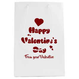 Happy Valentine's Day Hearts Cute Gift Bag Medium Cadeauzakje