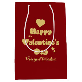 Happy Valentine's Day Hearts Cute Gift Bag Medium Cadeauzakje