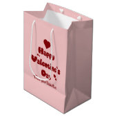 Happy Valentine's Day Hearts Cute Gift Bag Medium Cadeauzakje (Voorkant Gekanteld)