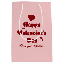 Happy Valentine's Day Hearts Cute Gift Bag Medium Cadeauzakje