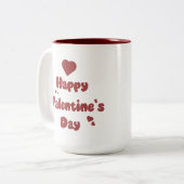 Happy Valentine's Day Hearts Cute Tweekleurige Koffiemok (Voorkant links)
