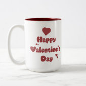 Happy Valentine's Day Hearts Cute Tweekleurige Koffiemok (Links)