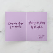 Happy Valentines Day Hearts Glitter Paarse kaart (Binnen)