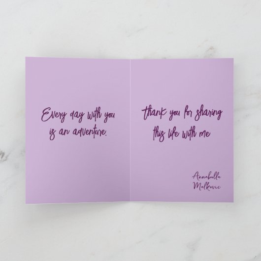 Happy Valentines Day Hearts Glitter Paarse kaart (Binnen)