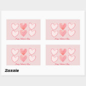 Happy Valentine's Day Hearts Minimalistische Stick Rechthoekige Sticker (Vel)