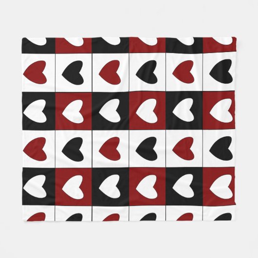Happy Valentines Day Hearts Pattern Fleece Deken (Voorkant (Horizontaal))