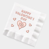 Happy Valentine's Day Hearts Pattern Folie Servetten (Links)