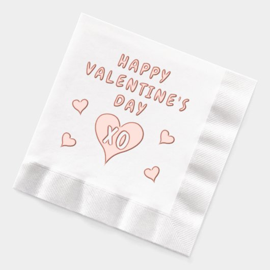 Happy Valentine's Day Hearts Pattern Folie Servetten (Links)