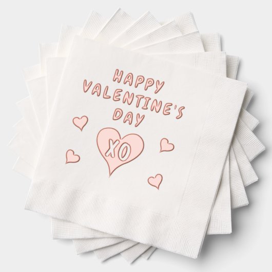 Happy Valentine's Day Hearts Pattern Folie Servetten (Insitu (Gestapeld))