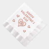Happy Valentine's Day Hearts Pattern Folie Servetten (Rechts)