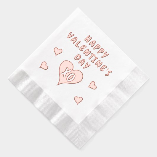 Happy Valentine's Day Hearts Pattern Folie Servetten (Rechts)