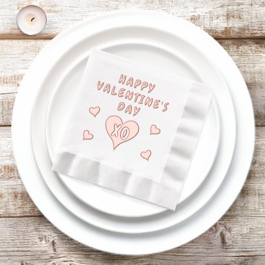 Happy Valentine's Day Hearts Pattern Folie Servetten (Insitu)