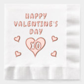 Happy Valentine's Day Hearts Pattern Folie Servetten (Voorkant)