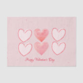 Happy Valentine's Day Hearts Roze Tissue Papier (Voorkant)