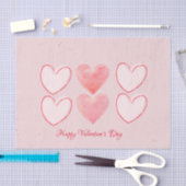 Happy Valentine's Day Hearts Roze Tissue Papier (Craft)