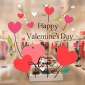 Happy Valentine's Day Hearts Window Cling Raamsticker