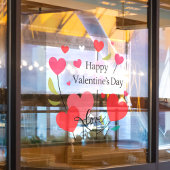 Happy Valentine's Day Hearts Window Cling Raamsticker