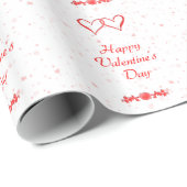Happy Valentine's Day Hearts Wrapping Cadeaupapier (Rol Hoek)