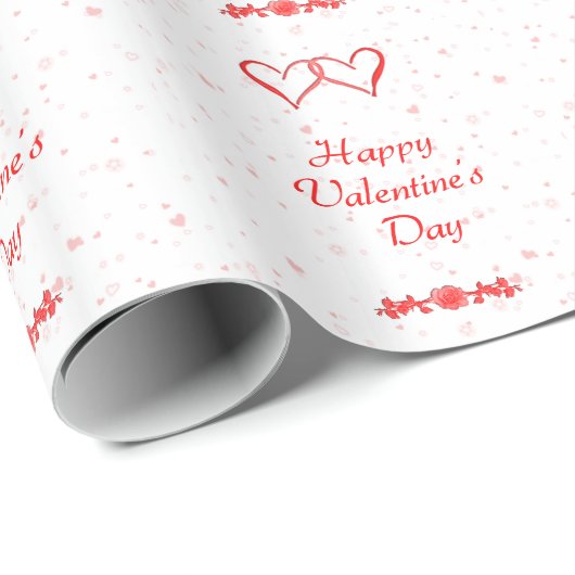 Happy Valentine's Day Hearts Wrapping Cadeaupapier (Rol Hoek)