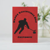 Happy Valentines Day Hockey Speler Kind Kaart (Staand voorkant)