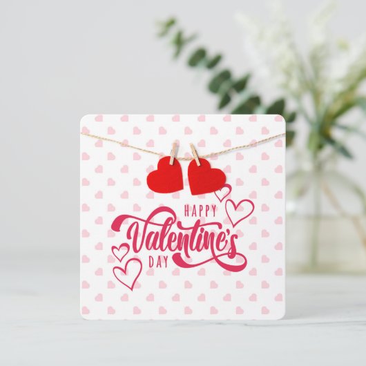 Happy Valentines Day Holiday Kaart (Staand voorkant)