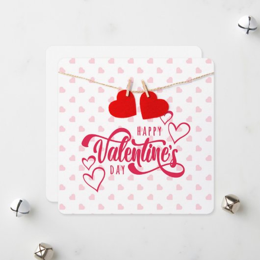 Happy Valentines Day Holiday Kaart (Voorkant / Achterkant in situ)