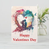 Happy Valentines Day Holiday Kaart (Staand voorkant)