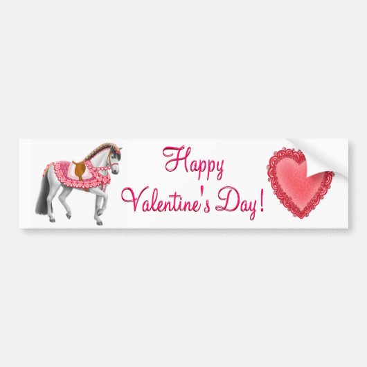 Happy Valentines Day Horse Bumpersticker (Voorkant)