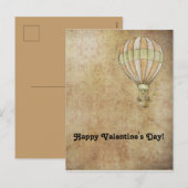 Happy Valentine's Day Hot Air Balloon Steampunk Feestdagenkaart (Voorkant / Achterkant)