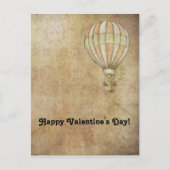 Happy Valentine's Day Hot Air Balloon Steampunk Feestdagenkaart (Voorkant)