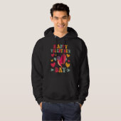 Happy Valentines Day Hummingbird Heart Love Groovy Hoodie (Voorkant volledig)