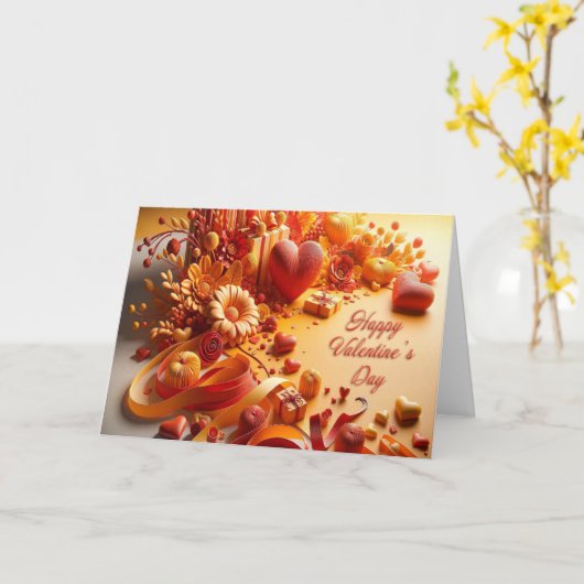 Happy Valentine's Day Kaart (Gele Bloem)