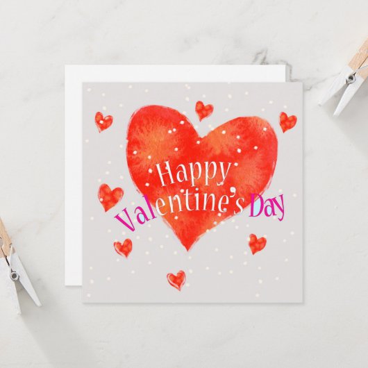 Happy Valentine's Day Kaart (Voorkant / Achterkant in situ)