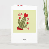 Happy Valentines Day Kaart Cactus Hearts Typografi (Achterkant)