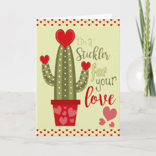 Happy Valentines Day Kaart Cactus Hearts Typografi