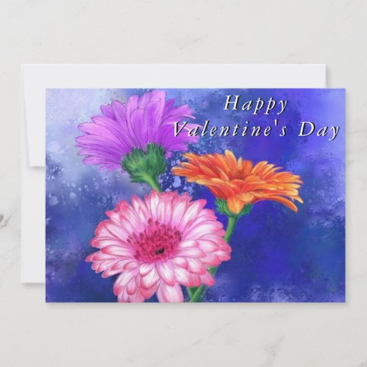Happy Valentine's Day Kaart Drie Colour Gerberas (Voorkant)