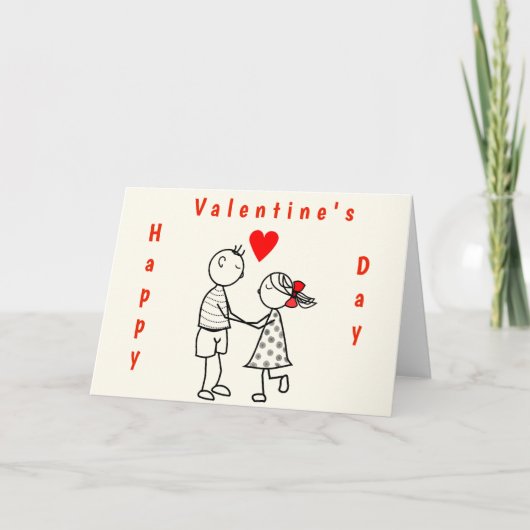 Happy Valentine's Day Kaart met Romantic Couple (Voorkant)