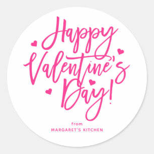 Happy Valentine's Day Kalligrafie Script Ronde Sticker