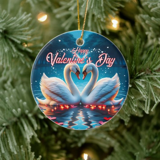 Happy Valentine's Day Keramisch Ornament (Boom)