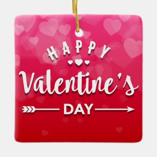 Happy Valentine's Day Keramisch Ornament (Voorkant)