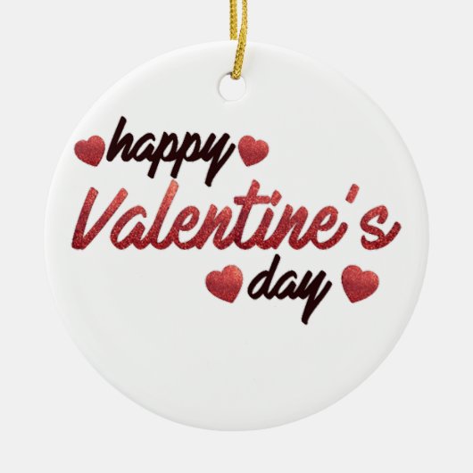Happy Valentine's Day Keramisch Ornament (Voorkant)