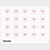 Happy Valentine's Day Kid's Cute Blush Pink Heart  Ronde Sticker (Vel)