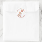 Happy Valentine's Day Kind Waterverf Dier Ronde Sticker (Tas)