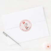 Happy Valentine's Day Kind Waterverf Fox Ronde Sticker (Envelop)