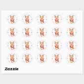 Happy Valentine's Day Kind Waterverf Fox Ronde Sticker (Vel)